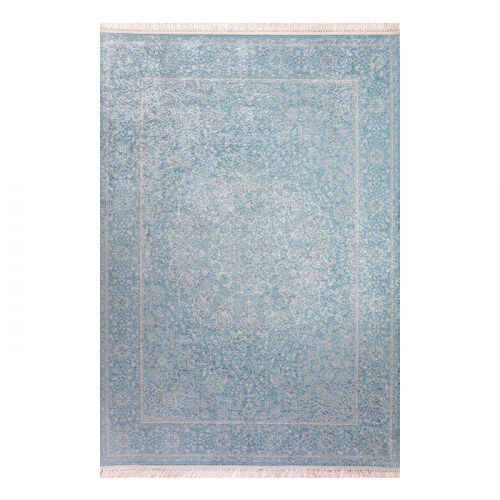 In House | Bahia Wooded Design Rectangular Carpet, Cyan, 120x80 cm, DT45351.106