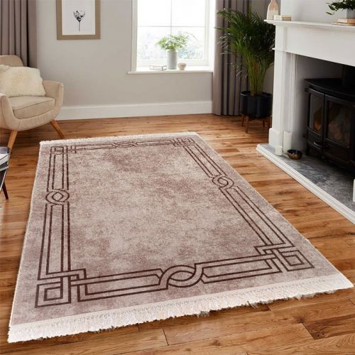 In House | Lux Classic Design Rectangular Carpet, Brown, 120x180 cm