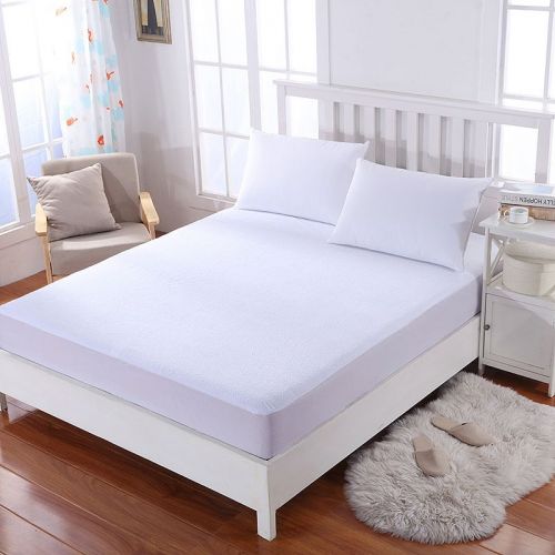 In House Waterproof Mattress Protector With an Outer face of Towel Cotton Blend - White