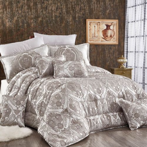 In House Bridal Luxurious Copland Apato Comforter Set 10-Piece King Size 240*260 cm-19878