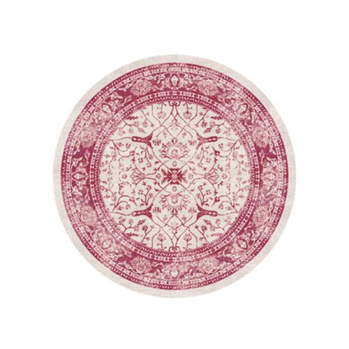 In House | Modern Design Round Carpet, Red, 120x120 cm