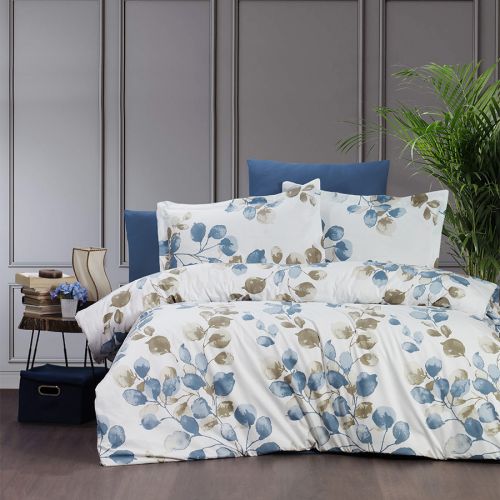Ranforse Cotton Comforter Set White&Blue 240x190 cm