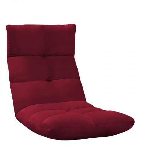 In House | Picnic Upholstered Velvet Foldable Floor Chair, 120x50x15 cm, Burgundy