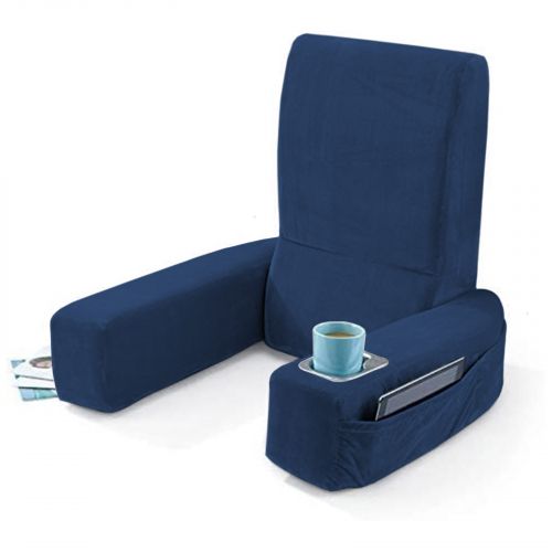 In House | Velvet Foldable Bed Lounger, Dark Blue