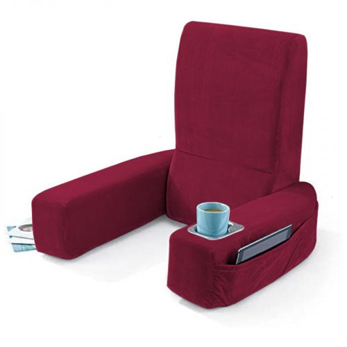 In House | Velvet Foldable Bed Lounger, Burgundy