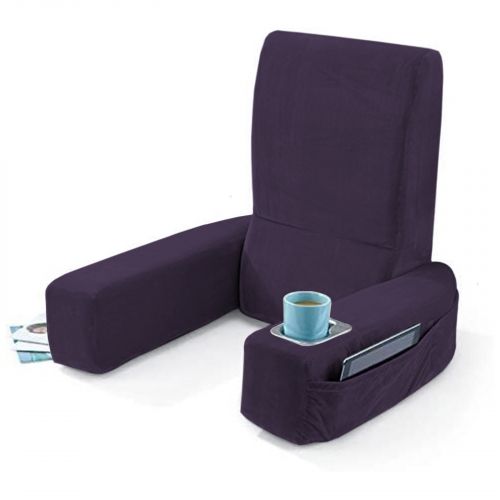 In House | Velvet Foldable Bed Lounger, Dark Purple