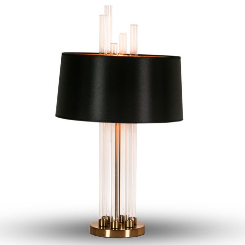 Quartz table lamp, 44×44×67 cm, Glass+Black