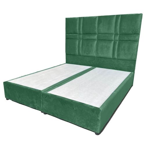 إن هاوس برلين سرير من الخشب السويدي منجد بالمخمل أنيق بدون مرتبة 200x90سم - أخضر
