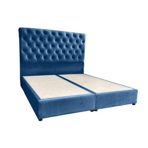 In House Lujain Swedish Wood Bed With Velvet upholstered in a modern way Without Mattress