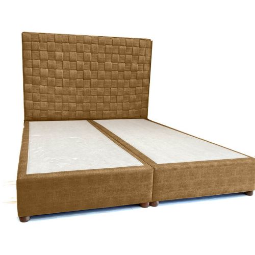 In House Al-Shaba Swedish Wood Bed With Velvet Upholstered Modern vertical slats Without Mattress