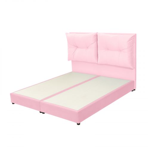 Leon | Velvet Bed Frame, Light Pink, 100x200 cm