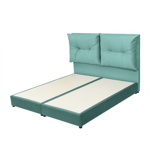 ليون | هيكل سرير منجد بالمخمل, أخضر غامق, 140×200 سم