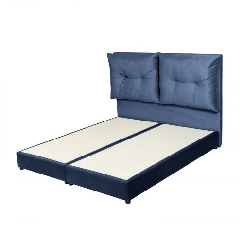 Leon | Velvet Bed Frame, Dark Blue, 120x200 cm