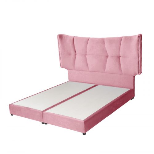 Milano | Velvet Bed Frame, Dark Pink, 200x200 cm