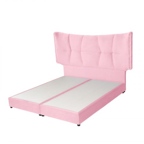 Milano | Velvet Bed Frame, Light Pink, 100x200 cm