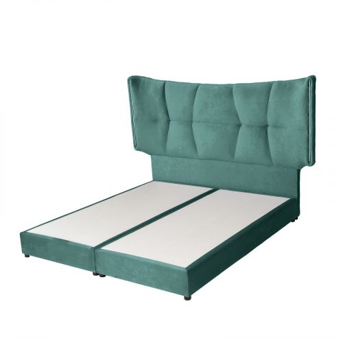 ميلانو | هيكل سرير منجد بالمخمل, أخضر غامق, 100×200 سم