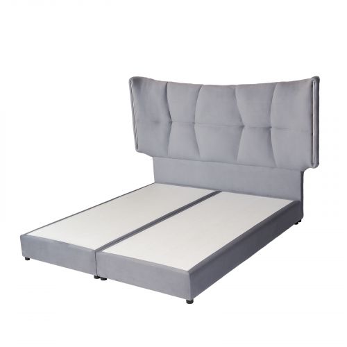 Milano | Velvet Bed Frame, Gray, 90x200 cm