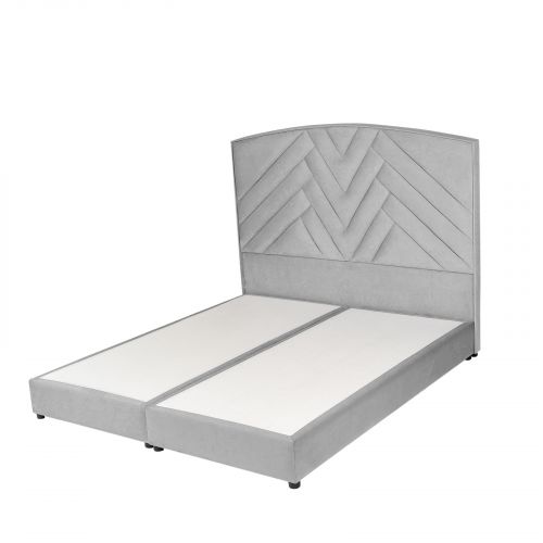 اوسلو | هيكل سرير منجد بالمخمل, أبيض, 100×200 سم
