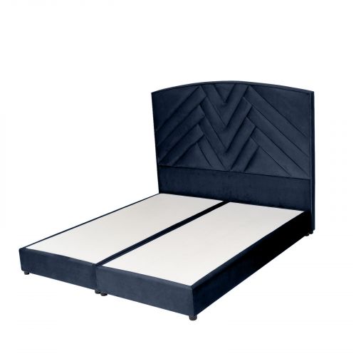 اوسلو | هيكل سرير منجد بالمخمل, كحلي, 120×200 سم