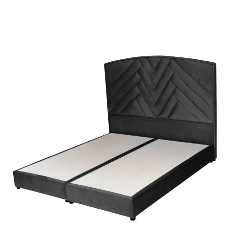 اوسلو | هيكل سرير منجد بالمخمل, أسود, 180×200 سم