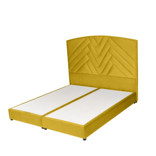اوسلو | هيكل سرير منجد بالمخمل, ذهبي, 140×200 سم