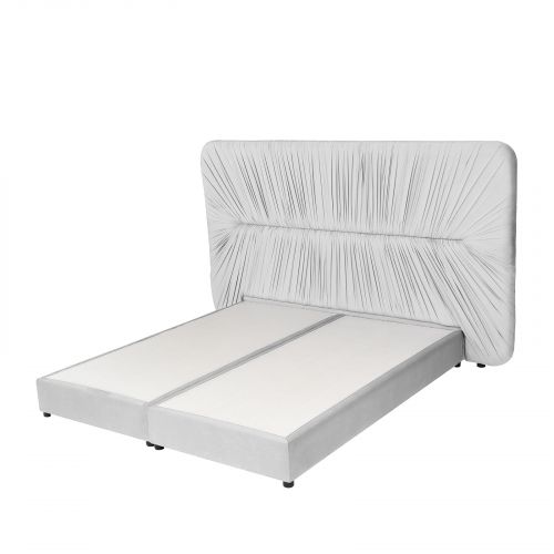 جنيف | هيكل سرير منجد بالمخمل, أبيض, 200×200 سم