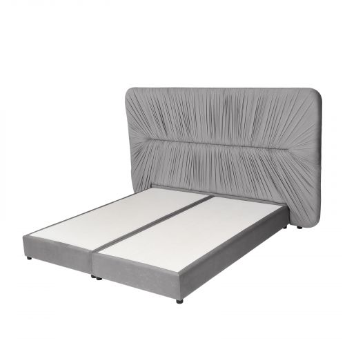 Geneva | Velvet Bed Frame, Dark Gray, 140x200 cm