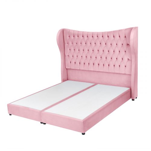 Lisbon | Velvet Bed Frame, Dark Pink, 100x200 cm