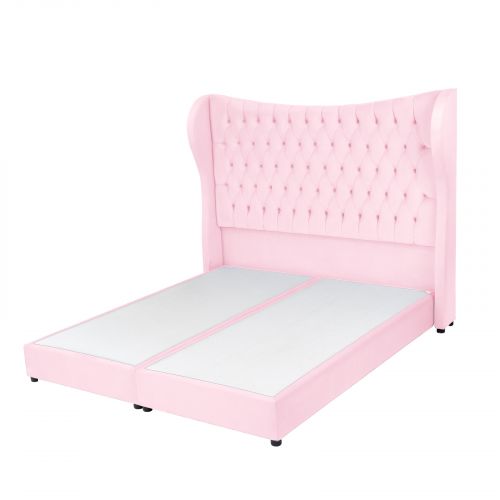 Lisbon | Velvet Bed Frame, Light Pink, 120x200 cm
