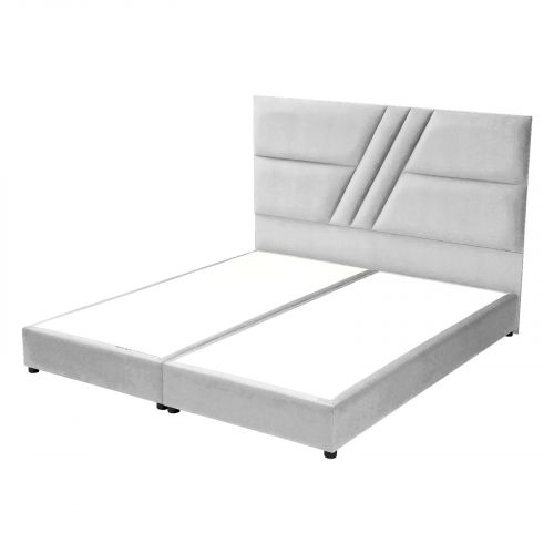 غرناطة | هيكل سرير منجد بالمخمل, أبيض, 200×200 سم