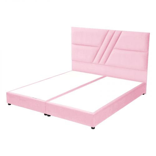 Granada | Velvet Bed Frame, Light Pink, 200x200 cm