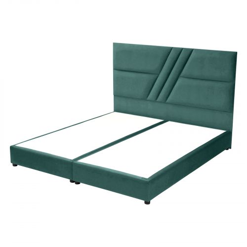 غرناطة | هيكل سرير منجد بالمخمل, أخضر غامق, 200×200 سم