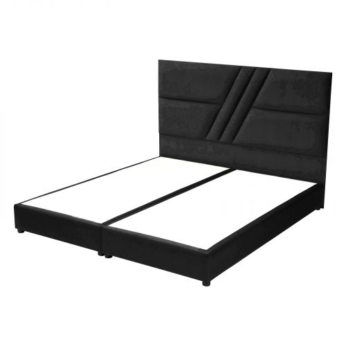 غرناطة | هيكل سرير منجد بالمخمل, أسود, 120×200 سم