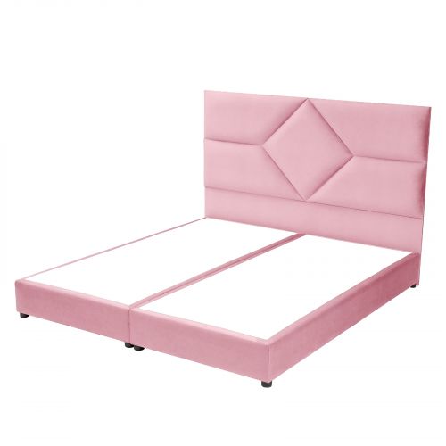 Cordoba | Velvet Bed Frame, Dark Pink, 200x200 cm