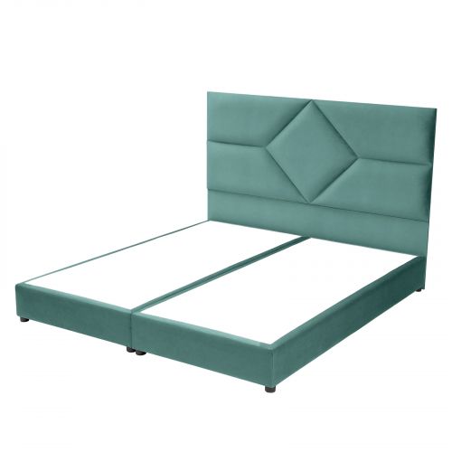 قرطبة | هيكل سرير منجد بالمخمل, أخضر غامق, 120×200 سم