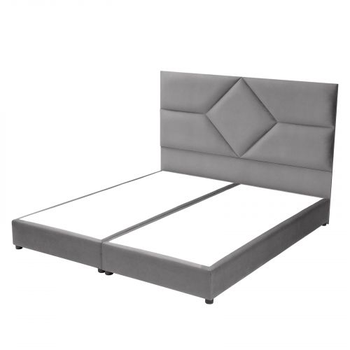 Cordoba | Velvet Bed Frame, Dark Gray, 200x200 cm
