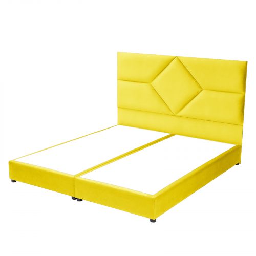 Cordoba | Velvet Bed Frame, Gold, 200x200 cm