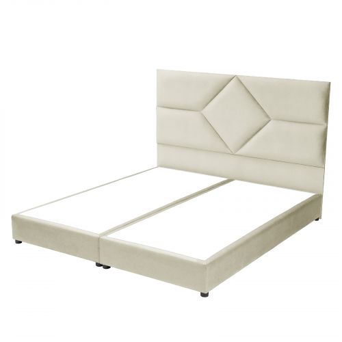 Cordoba | Velvet Bed Frame, Beige, 120x200 cm