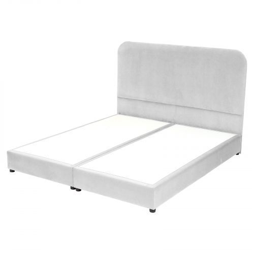 Lamar | Velvet Bed Frame, White, 120x200 cm
