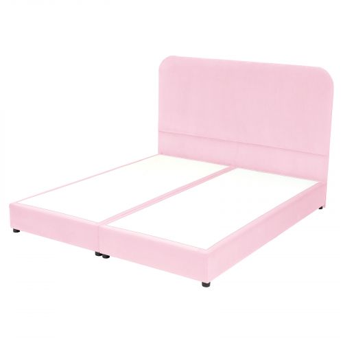 Lamar | Velvet Bed Frame, Light Pink, 160x200 cm