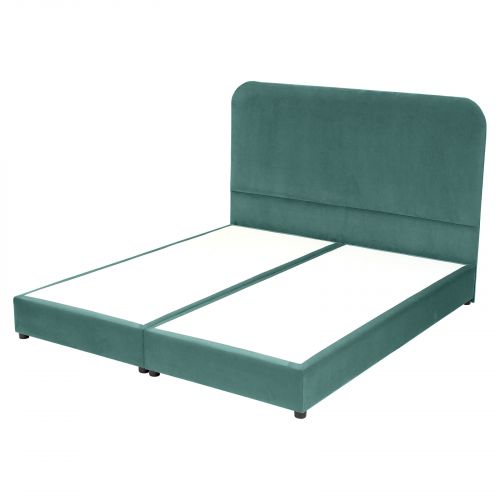 لامار | هيكل سرير منجد بالمخمل, أخضر غامق, 200×200 سم