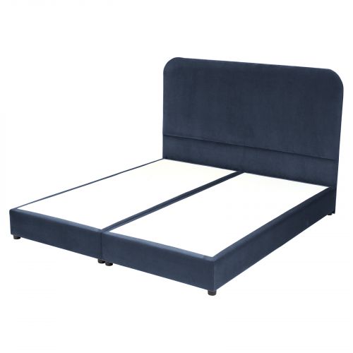 Lamar | Velvet Bed Frame, Dark Blue, 200x200 cm