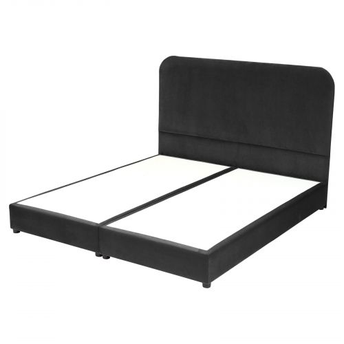 لامار | هيكل سرير منجد بالمخمل, أسود, 150×200 سم