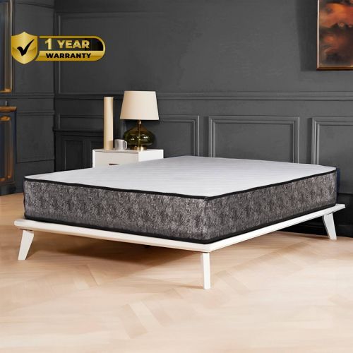 In House Prime Bed Mattress Single Layered with Bonnell Springs - White/Beige - Height 23 cm