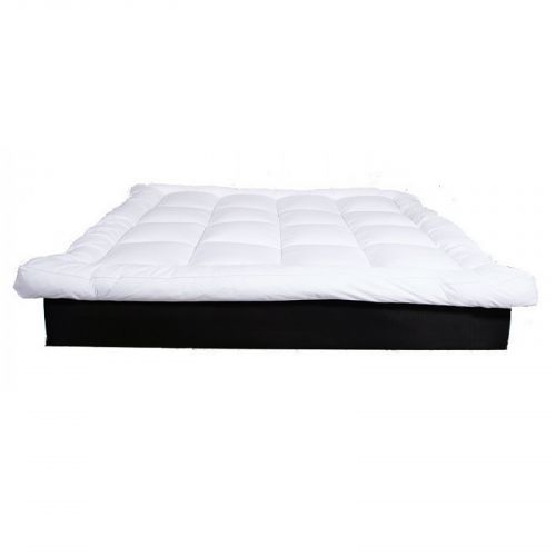 In House | Two Layers Super Microfiber Mattress Topper 14 cm With Rubber Frame, 200x180 cm