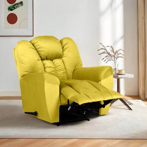 Velvet Upholstered Rocking & Rotating Recliner Chair With Bed Mode, Gold, Penhaligon's