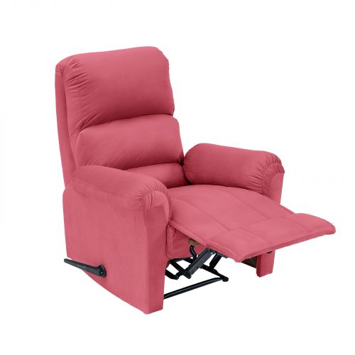 Velvet Rocking & Rotating Recliner Chair, Dark Pink, AB09, In House