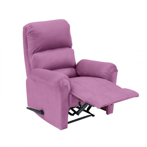 Velvet Rocking & Rotating Recliner Chair, Light Purple, AB09, In House