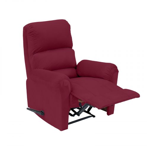 Velvet Classic Recliner Chair, Burgundy, AB09, In House