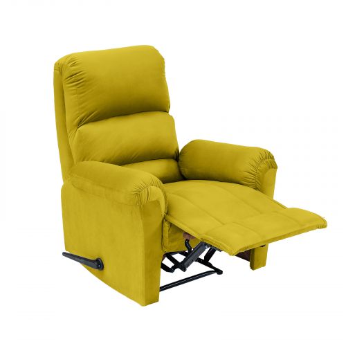 Velvet Rocking & Rotating Recliner Chair, Gold, AB09, In House